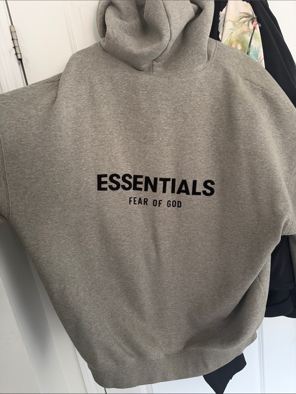 Fear of God ESSENTIALS Grey Logo Hoodie